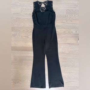 Taylor Lace Top Flare Leg Jumpsuit Black